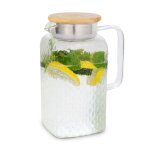 Carafe - klarstein glaswerk livenza - 1, 5 l - couvercle en bois de chne - verre borosilicat incassable ...
