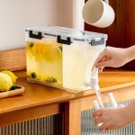 Carafe avec robinet, bouteille d'eau froide, distributeur de limonade, bouilloire pour boissons