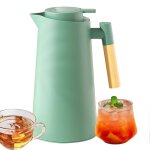 Carafe thermique, le verre doubl pichet isotherme, etanche, easypour poigne, le lac vert