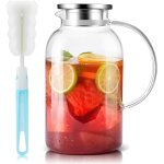 Carafe en verre de 2, 5 l avec couvercle inox