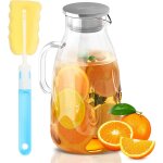 Carafe en verre borosilicate 3 l avec couvercle inox