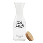 Carafe verre couvercle liege bistrot 1l
