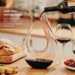 Carafe a vin en cristal transparent sans plomb, carafe a vin rouge, verre en forme de u, outil de carafe ...
