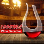 Carafe a vin en forme de u avec verre de cristal de 1500ml, verseur de vin rouge, carafe arateur, luxueux ...
