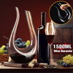 Carafe a vin en forme de u et verre de cristal luxueux de 1500ml, carafe arateur pour bar familial