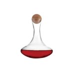 Carafe a vin - home esprit - 1, 5 l - verre et bois - multicolore - forme ronde