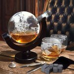 Carafe a whisky globe de 850ml, ensemble de verres a vin, en cristal, carte du monde, distributeur de ...