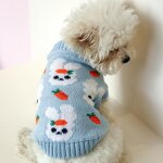 Cardigan d'hiver pour animaux de compagnie, bleu orange schnauzer pom�ranien yorkshire teddy cat bichon ...