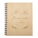 Carnet notes merci ma�tre bois spirales 22. 5x18cm