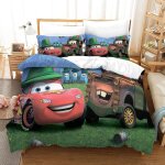 Cars ensemble housse de couett imprim�� d et taie d'oreiller , ultra doux microfibre hypoallerg��nique ...