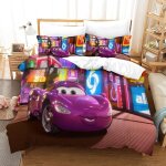 Cars parure de lit motif car d, en microfibre douce parure de lit avec housse de couette et taies d'oreiller, ...
