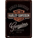 Carte postale m�tallique harley davidson