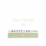 Carton bracelet demande marraine 8. 5cm vert