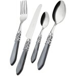 Set de couverts - casa bugatti - melodia - 24 pi�ces - noir - acier inoxydable 18 / 10
