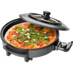 Casserole  pizza lectrique spciale, couvercle en verre, diamtre 36 cm, 1500w, noir, clatronic, pp ...