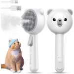 Cat brush with release button, cat steam brush, long or short hair, for dogs, rabbits, rechargeable