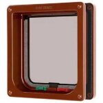 Cat mate 4 way locking cat flap with liner - marron