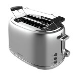 Cecotec toast&taste 1000 retro double inox est un grille - pain vertical avec 2 fentes larges et courtes ...