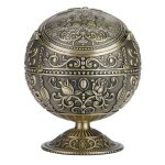 Cendrier d'artisanat d'art vintage boule ronde en métal estampillé motif cadeau décoration (laiton antique) ... Cendrier d'artisanat d'art vintage boule ronde en métal estampillé motif cadeau décoration (laiton antique) ...