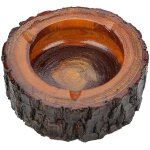 Cendrier en bois d'arbre jaune, cendrier d�coratif cr�atif sp�cial et antique en bois de qualit� (11 ...