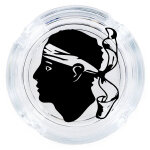 Cendrier corse t�te de maure en verre 9, 5 cm