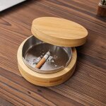 Cendrier, ferm, portable, avec couvercle rsistant au vent et aux odeurs, acier inoxydable, intrieur ...