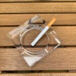 Cendrier de forme carre en verre de cristal, accessoire pour fumer des cigares, noir, or, transparent, ...