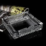 Cendrier, grand cendrier en verre pour cigares, cendrier en cristal transparent pour l'extrieur (17, ...