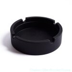 Cendrier en silicone souple incassable rond noir