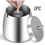 Cendrier, cendrier de table antidérapant, cendrier coupe - vent en acier inoxydable, avec couvercle anti ... Cendrier, cendrier de table antidérapant, cendrier coupe - vent en acier inoxydable, avec couvercle anti ...