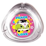 Cendrier en verre peace and love