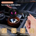 Cendrier de voiture avec briquet et lumière led colorée, couvercle à pression pour ouvrir, amovible et ... Cendrier de voiture avec briquet et lumière led colorée, couvercle à pression pour ouvrir, amovible et ...