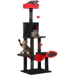 Centre d'activits pour chats, arbre a chat avec hamac, griffoirs, deux balles suspendues et cachette ...