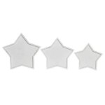 Centre de table 57 x 54 x 3 cm blanc shabby chic d�cap� (3 pi�ces)