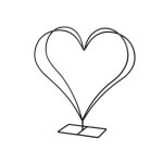 Centre de table c�ur sur pied metal 34. 5cm noir