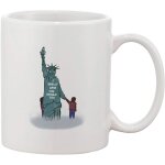 Ceramic coffee mugstatue of liberty supporting children keeping families together first lady parody