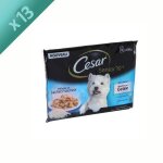Cesar sachets fraicheur en gelee - 2 varietes - pour chien senior - 4 x 100 g - x13 -