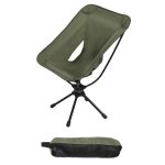Chaise de camping lune pliante rotative a 360 - si�ge d'ext�rieur portable vert