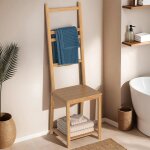 Chaise porte - serviettes en bambou