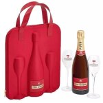 Champagne piper - heidsieck - cuve brut - coffret travel flute gift set 1 bouteille + 2 fltes