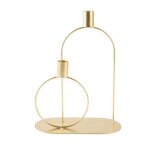 Chandelier 2 branches metal filaire 27x20cm or