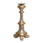 Chandelier en bois. finitions : feuille d'argent et d'or l19xpr19xh40 cm
