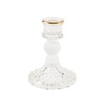 Chandelier verre facette lisere or 8x10. 3cm