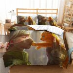 Chaose parure de lit 2 personnes, housse de couette anime 200 x 200 cm + 2 taies d'oreiller 65 x 65 cm, ...