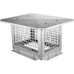 Chapeau de chemine - vevor - chapeau cheminee inox 332x229 mm acier inoxydable 304 pare - vent anti ...