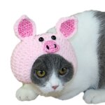 Chapeau en laine tricot rose mignon mignon, dessin anim, pour chien de compagnie, garder au chaud, ...