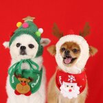 Chapeau de nol en peluche pour animaux de compagnie, costume de chat dcoratif, chapeau de vacances ...