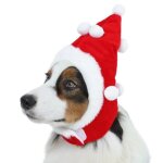 Chapeau p�re no�l pour chien kuoser taille s, rouge, r�glable, acrylique doux, accessoire costume festif, ...