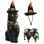 Chapeau de sorci�re pour chien, chat, bandana, accessoire de cosplay, d�guisement chauve - souris d'halloween, ...