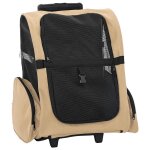 Chariot pour animaux de compagnie vidaxl 3 en 1 design sable 48 x 32 x 57 cm tissu oxford